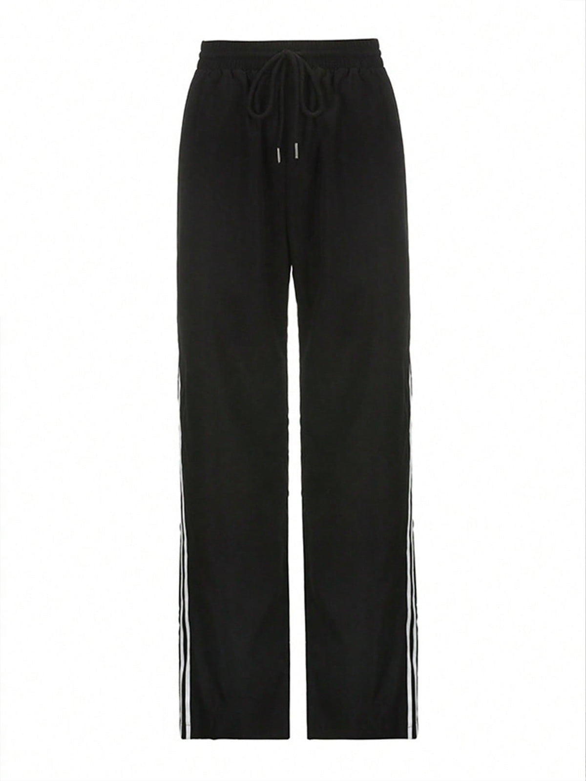 Women's Y2K Waist Drawstring Cargo Pants Wide Leg - Black